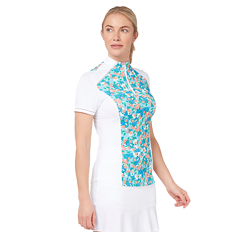 Cubist Oranges Polo - White